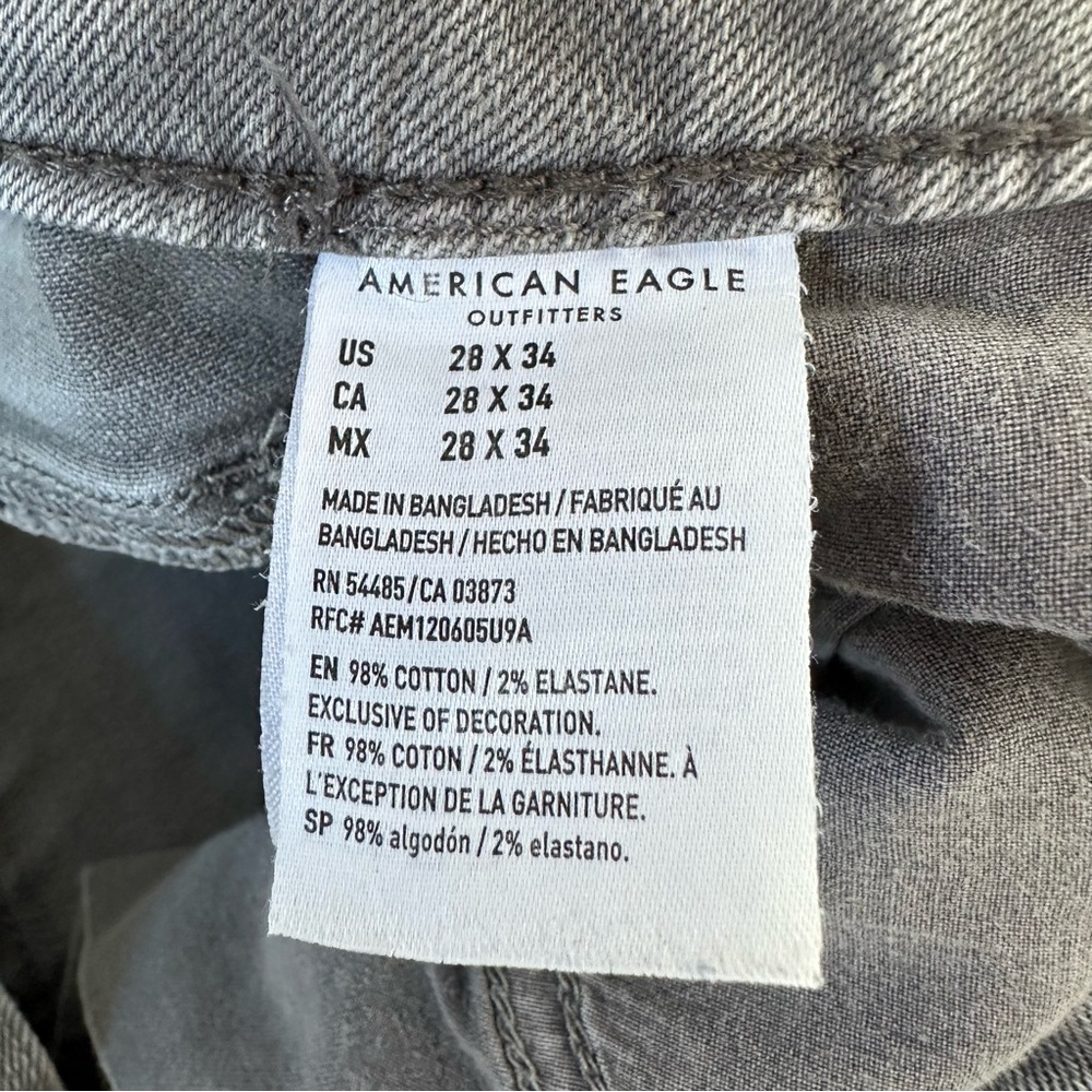 American Eagle Next Level Flex Skinny Jeans 28x34 Gray #226 - Picture 6 of 6